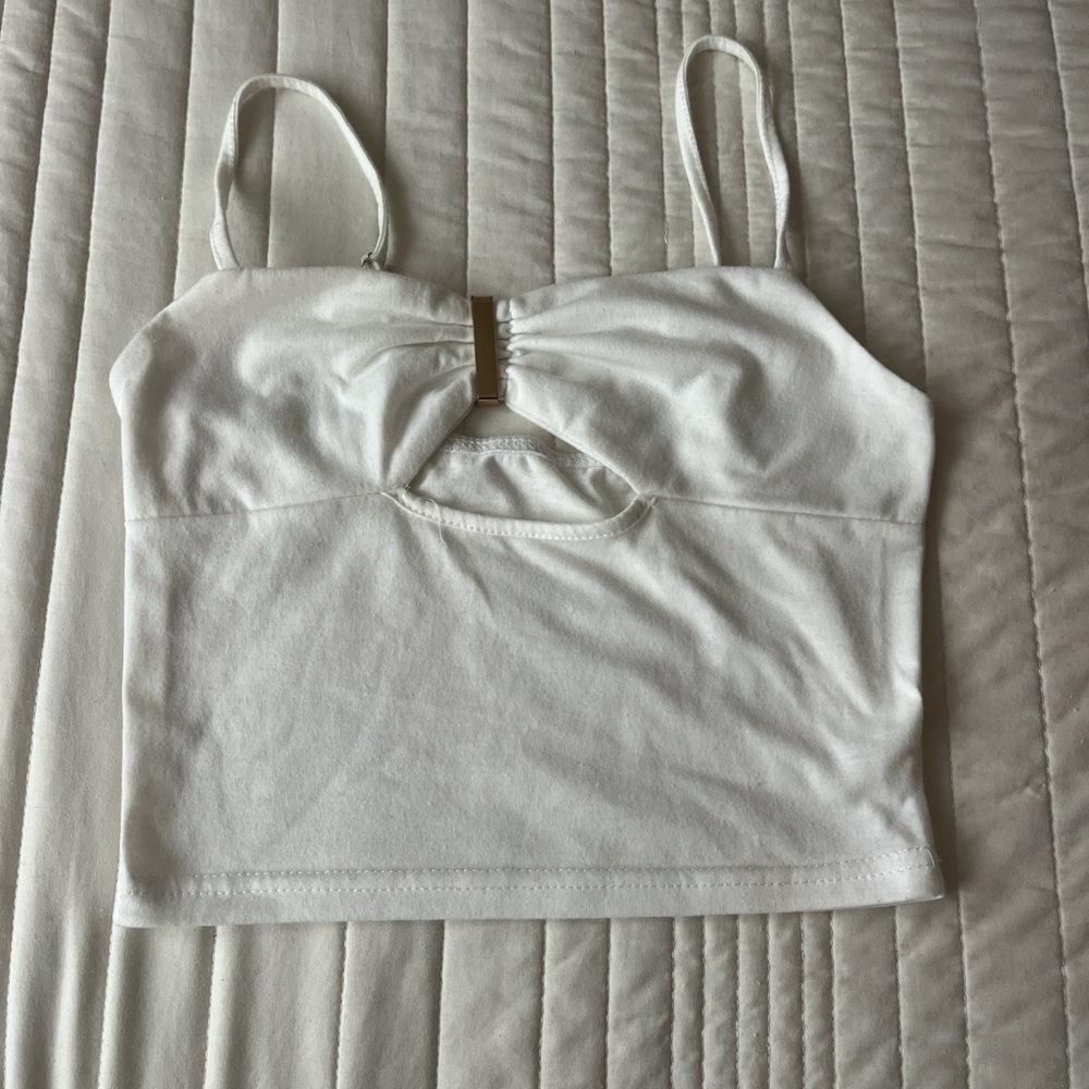SHEIN White Cut-Out Camisole